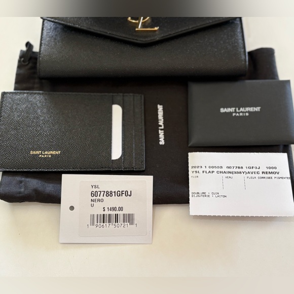 YVES SAINT LAURENT YSL UPTOWN WALLET ON CHAIN NEW!!!! - Picture 10 of 16
